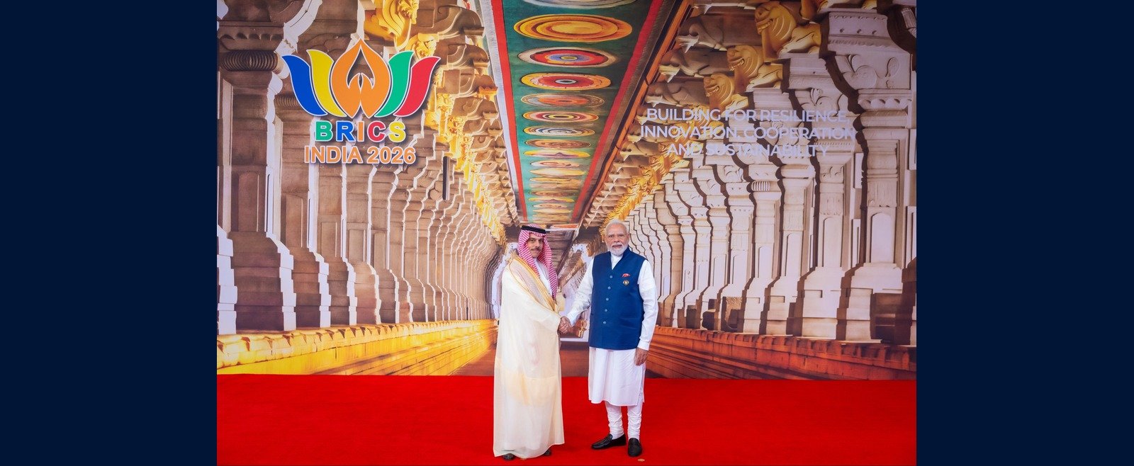 Hon’ble Prime Minister Shri Narendra Modi receives HH Prince Faisal bin Farhan Al Saud, Minister of Foreign Affairs of the Kingdom of Saudi Arabia, at BRICS Summit, New Delhi