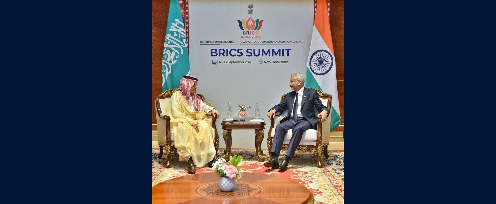 Hon’ble EAM Dr. S. Jaishankar met H.H. Prince Faisal bin Farhan Al Saud, Minister of Foreign Affairs, Kingdom of Saudi Arabia; BRICS Summit, New Delhi.