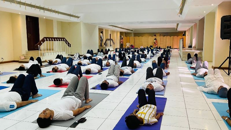 International Day of Yoga 2024 Curtain Raiser event held at Indian Embassy Multi-purpose Hall on 25 May 2024.