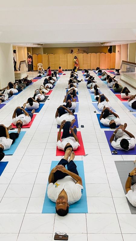 International Day of Yoga 2024 Curtain Raiser event held at Indian Embassy Multi-purpose Hall on 25 May 2024.