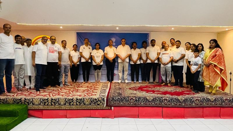 International Day of Yoga 2024 Curtain Raiser event held at Indian Embassy Multi-purpose Hall on 25 May 2024.