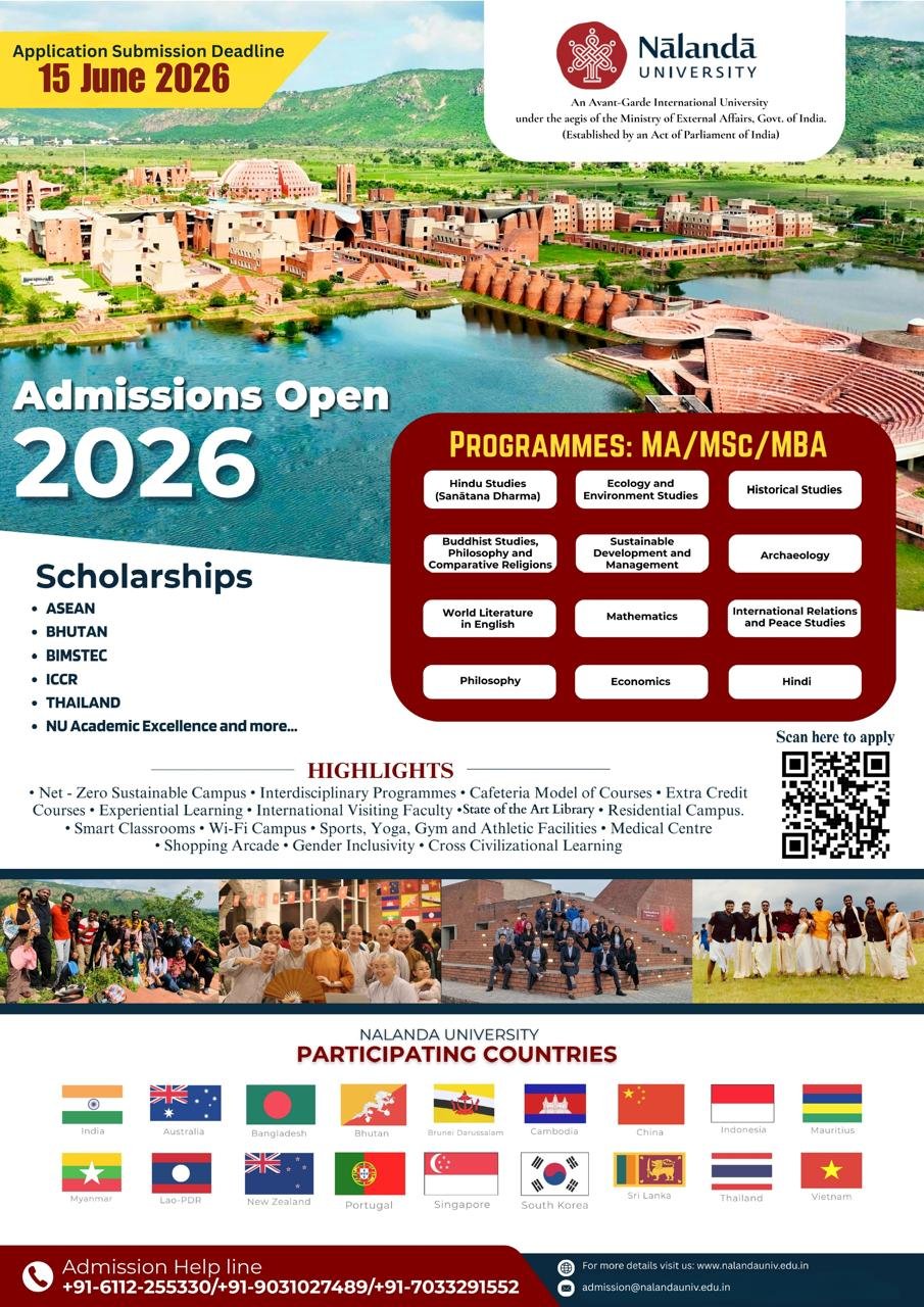 Admissions Open 2026 | Nalanda University, India