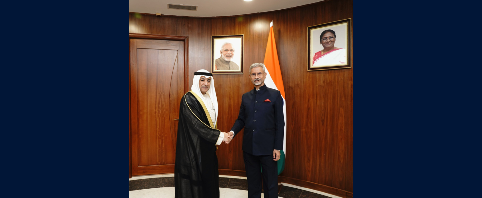 Hon’ble External Affairs Minister Dr. S. Jaishankar met H.E. Jasem Mohamed AlBudaiwi, Secretary General, Gulf Cooperation Council in New Delhi.