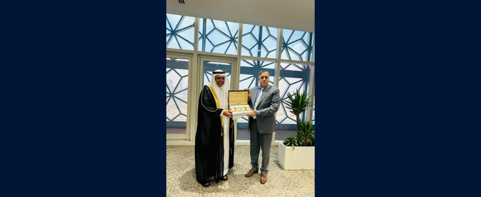 Ambassador Dr. Suhel Khan met with Dr. Rumaih bin Mohammed Al-Rumaih, Vice Minister of Transport and Logistic Services and President of the Transport General Authority, on August 12, 2025