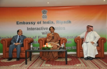 Hon’ble Finance Minister Smt. Nirmala Sitharaman addressed Saudi and Indian businesspersons based in the Kingdom during her visit on February 22-23, 2020