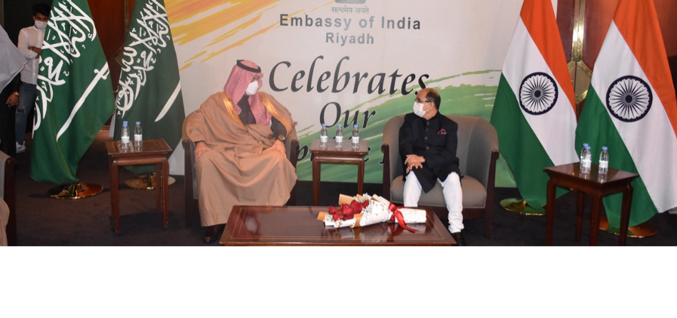 Mayor of Riyadh His Highness Prince Faisal bin Abdulaziz bin Ayyaf Al-Muqrin was the Chief Guest at the reception hosted by the Embassy on the occasion of the 73rd Republic Day of India on January 26, 2022