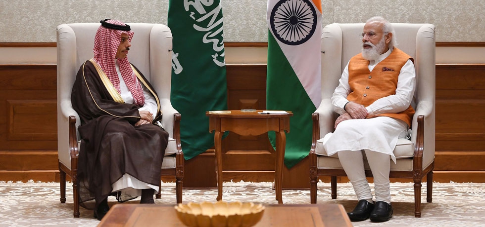 Foreign Minister of Saudi Arabia, His Highness Prince Faisal bin Farhan Al Saud met Hon'ble Prime Minister Shri Narendra Modi during his official visit to India in September 20, 2021. 