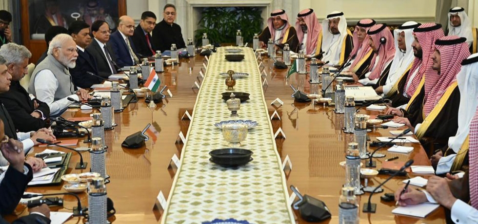 Hon'ble Prime Minister of India Shri. Narendra Modi and Crown Prince & PM of the Kingdom of Saudi Arabia, Prince Mohammed bin Salman held the first Leaders’ Meeting of the India- Saudi Arabia Strategic Partnership Council on 11 September 2023.